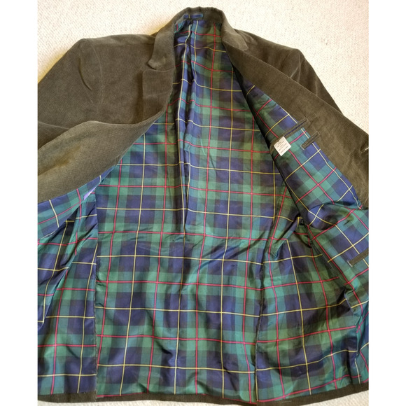 Mens Blazer-ALAN FLUSSER-olive green 100% cotton corduroy lined 2-button-M - Picture 4 of 5